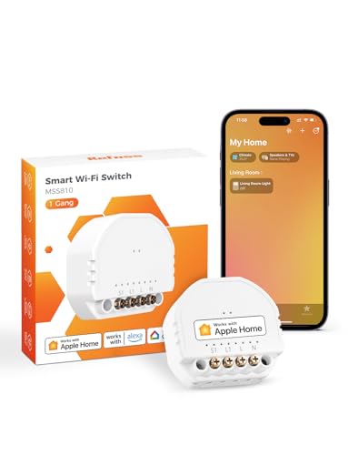 Refoss Mini WiFi Relè Interruttore Smart 1 Way Compatibile con Apple HomeKit Alexa Google Home Modulo Relè Interruttore Comando Vocale 250V 10A 1 Pezzo