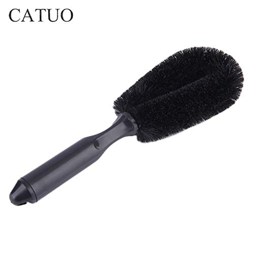 Car Motorcycle Wheel Tire Rim Scrub Brush Hub Clean Wash Useful Brush Car Truck Motorcycle Bike Washing Cleaning Tools(color:black)