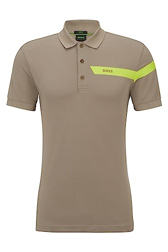 Polo de marque BOSS Hommes Paule en maille respirante coupe slim