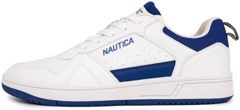 Nautica Men's Classic Low-Top Sneakers - Retro Lace-Up Casual Shoes for Men | Tennis and Basketball Inspired Style | Multiple Sizes Available | Retro Tennis Shoe
