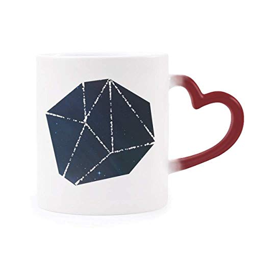 Taza sensible al calor universo azul DIYthinker con asa de corazon 2