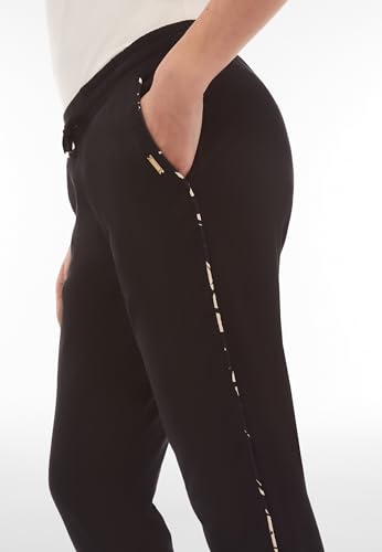 Pantalon en jersey imprimé tropical Freddy fluide et ample noir