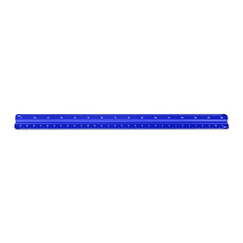 Image of Alumicolor Aluminum Combination Solid Drafting Scale, 12IN, Blue