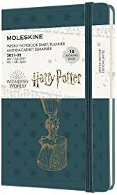 Moleskine - 18-Month Weekly Planner/Diary, Harry Potter Limited Edition Pocket Planner 2021/2022, Weekly Notebook with Hard Cover and Elastic Closure, Size Pocket 9 x 14 cm, Colour Green, 208 Pages