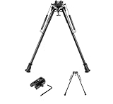 PBTMCD Bípode Táctico De 7,2/10,2/15,4/17 Pulgadas con Adaptador De Montaje En Riel, Ligero, De Aleación De Aluminio, con Patas Ajustables Y Muescas Altas.(39cm)