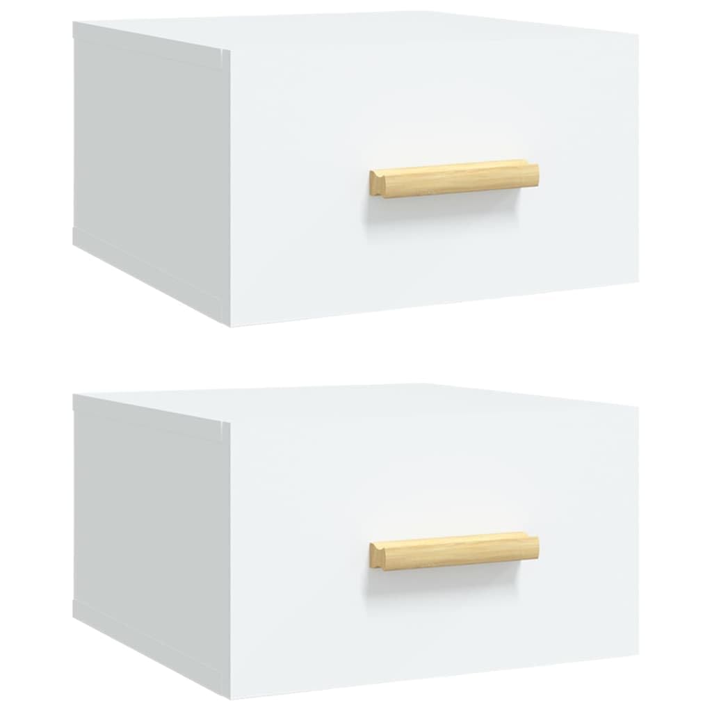 vidaXL Mesitas de Noche de Pared 2 uds Blanco 35x35x20 cm