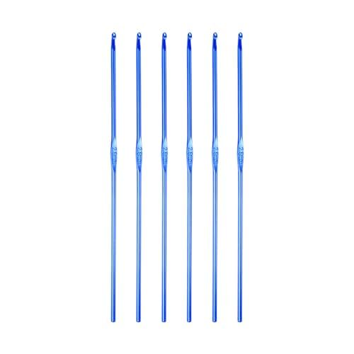 TOP-VIGOR 6Pcs 2.5mm Crochet Hook, Aluminum Crochet Hooks Knitting Needles for DIY Craft Yarn Blue Crochet Needles for Knitting Scarf