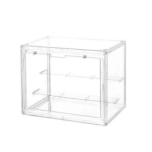 フィギュアケース コレクションケース ディスプレイケースアクリル 透明展示箱 防塵表示ボックス 陳列ケース けショーケース 取り外し可能な仕切り 磁気ドア 防塵 汚れ防止 積み重ね可能 前開き 大型 仕切り 段差 簡単収納 インストール手順書付き (3層)