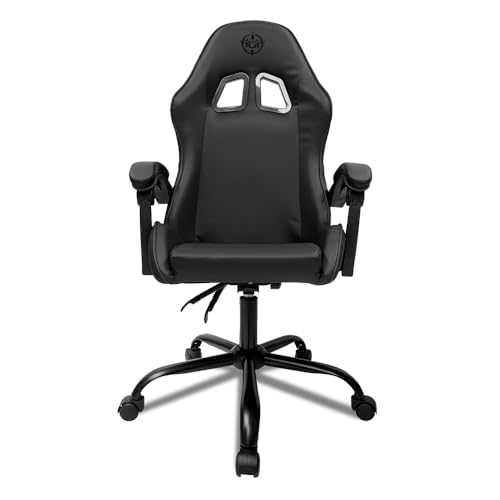 Cadeira Gamer TGT Heron | Reclinável 90°-135° | Assento Moldado & Encosto Laminado | Braço Fixo | Couro PU + Tecido | Suporta 120kg | Conforto e Durabilidade | TGT-HR-BL01 glide