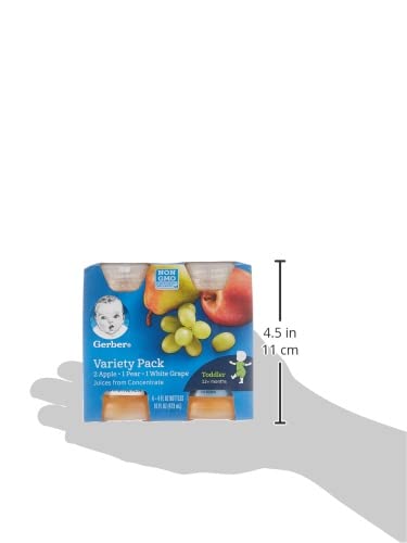 Gerber Juice, Variety Pack, 4 Fl Oz Bottles, 4 Pack