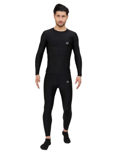 Image of Men's 1 Or 3 Pack Compression Shirts Long Sleeve, Base-Layer Quick Dry Workout T Shirts Sports,Gym, Running T-Shirt (Medium, Black White 2)