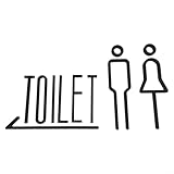 Elegantes Wand-WC-Schild für Toilettenrichtung, Acryl-Design (C)