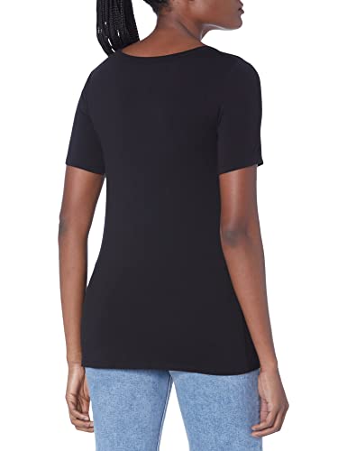 Daily Ritual Women's Jersey Short-Sleeve Scoop Neck Shirt, Black, Large #TOP20
