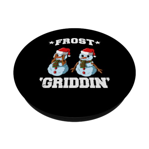 Christmas Snowman Griddy Dance Frost Griddin PopSockets Swappable PopGrip, Black - Image 2