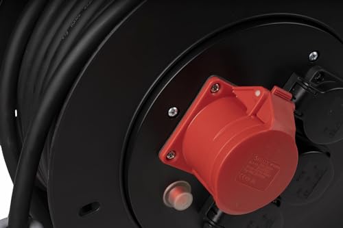 Carrete de cable profesional 25 m H07RN-F con toma CEE 16A 5