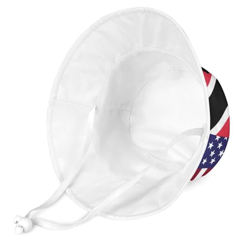 American and Trinidad Tobago FlagChildren's Bucket Hat for Boys and Girls, Breathable Summer Beach Hat54cm2