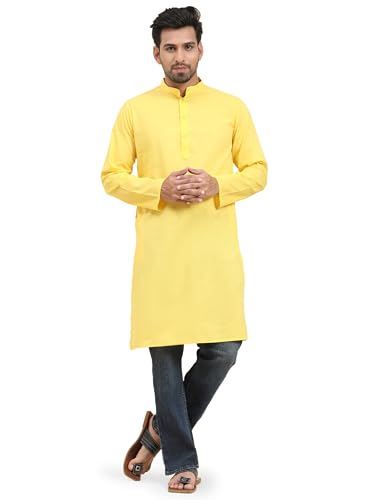 Image of SKAVIJ Mens Cotton Casual Wear Everyday Use Modern Kurta