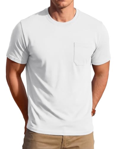 magcomsen MAGCOMSEN Mens Pocket Cotton T Shirts Short Sleeve UPF 50+ Lightweight Tee