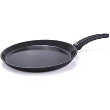 Berndes Crepe and more Pan Flat Rim 28 cm Suitable for Induction, Aluminium, black, Non-Stick
