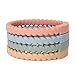 Socub Silicone Baby Teether Toy, 4 Pack BPA Free Soft Silicone Teether Bracelets for 3+Month Babies, Wearable as Bracelets, Baby Chew Toy (Sage/Ether/Muted/Apricot)