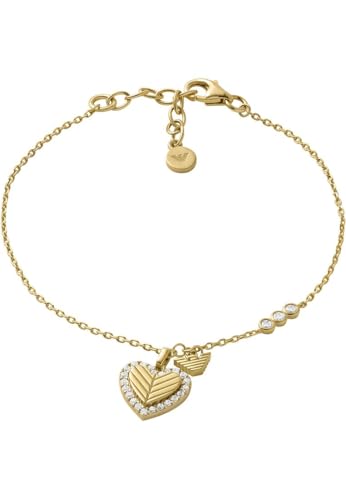 Emporio Armani Bracciale donna in argento con chiusura a moschettone o a cursore, Oro giallo Tone