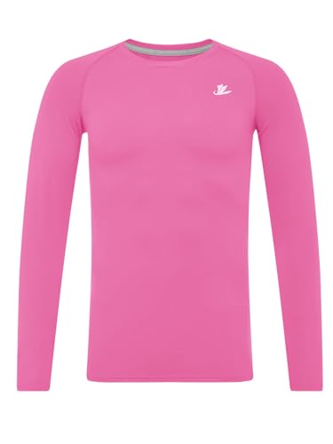 Image of DEVOROPA Youth Boys Compression Shirt Long /Short Sleeve Football Baseball Undershirt Quick Dry Kids Sports Baselayer Crewneck