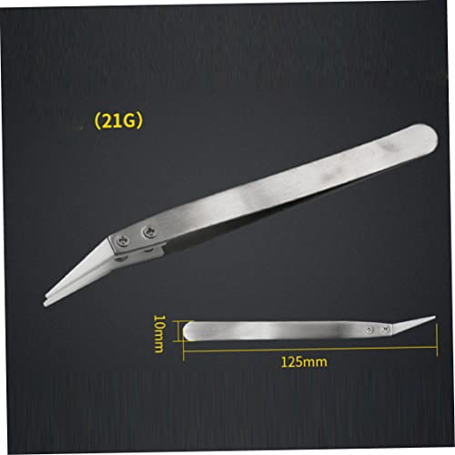 Tweseurs en acier inoxydable pointes courbes fines Tiptes en céramique antimagnétiques à haute température 1pc Tiwezers à haute température - Image 3