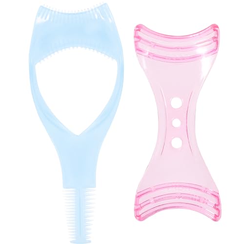 FOMIYES Mascara Guard 2pcs, Mascara Cosmetic Tool, Eyelash Comb Applicator Template, Eyeliner Models Guide Stencil Tool for Daily Professional Use(Random Color)