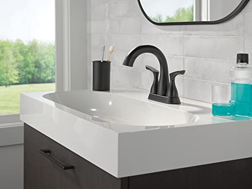 Robinet de salle de bain extractible noir mat Delta à douchette rétractable