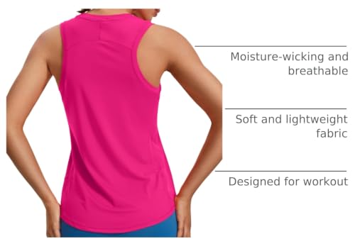 Image of CRZ YOGA Lightweight Racerback Tank Top | Workout, Moisture Wicking, Classic Fit, Hip Length, Reflective Spots, Sleeveless Shirts for Women