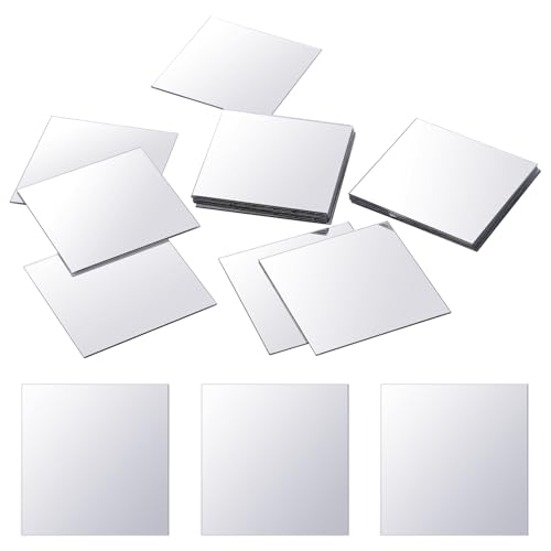 Styquenzer 25 PCS Mini Square Mirrors Acrylic Mirror Wall Stickers Adhesive Small Square Mirrors Tiles Shatter Proof Mirror for DIY Projects Crafts Supplies Wall and Table Decor(2 X 2 Inch)