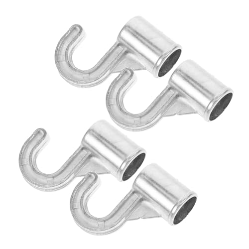 SOESFOUFU 4pcs Aluminum Alloy Closet Rod Hooks No Drill Brackets for Easy Installation Strong Support for Bathroom Bedroom Kitchen Closet Rod Holders