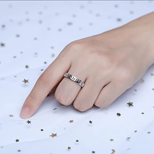 925 Sterling Silver Adjustable Ring for Mother, Mama Statement Eternity Band2