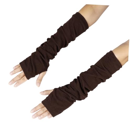 JEWEDECO Fingerless Gloves Long Arm Sleeves Women's Knitted Comfortable Stylish