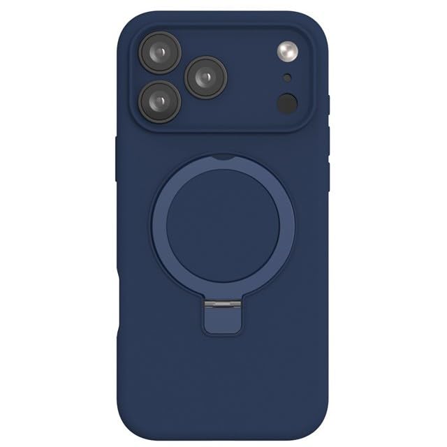 Coque silicone iPhone 17 Pro bleu marine magnétique premium