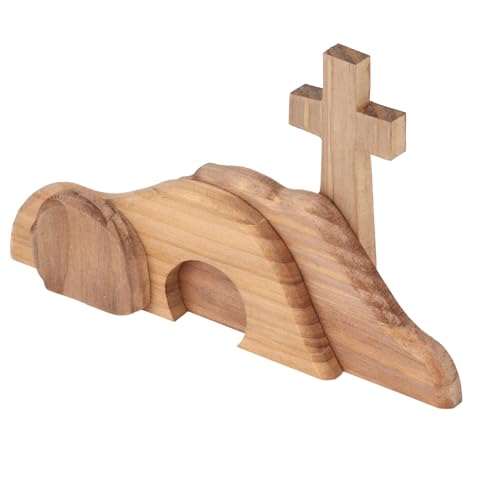Fydun Decorazione Scena Pasquale Decorazione Croce Tombale Vuota in Legno Realizzata a Mano per la Casa delle Feste, Accessori Professionali