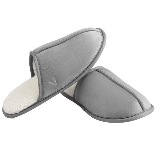 Image of Mens Scuff Slippers Micro Suede Memory Foam Slide Clogs Slip on Indoor Outdoor House Shoes