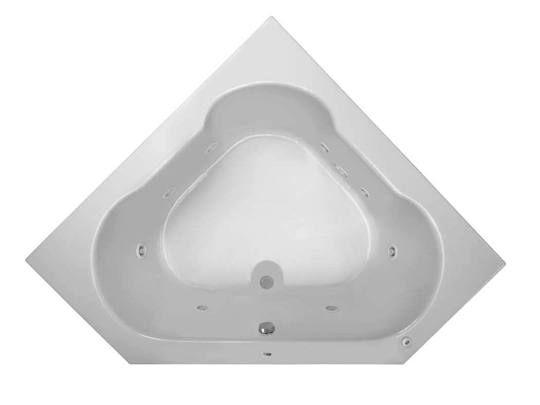 PROFLO PFWPLUSA6060L Grass Valley 60" x 60" Whirlpool Bathtub with 8 Hydro Jets and EasyCare Acrylic - Drop In or Corner Alcove Installation (Left