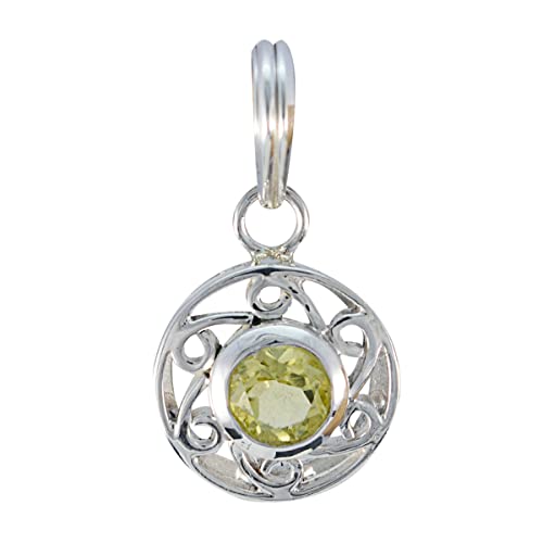 Pendentif argent 925 d'exception avec quartz jaune ovale