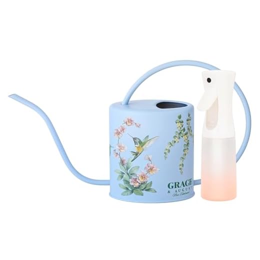 Watering Can for Indoor Plants - House Plant Watering can - Colorful, Decorative Indoor Water can for Plants - Metal Indoor Watering can with Long Spout - 1.5L 51floz 0.4 Gallon(Hummingbird Blue)