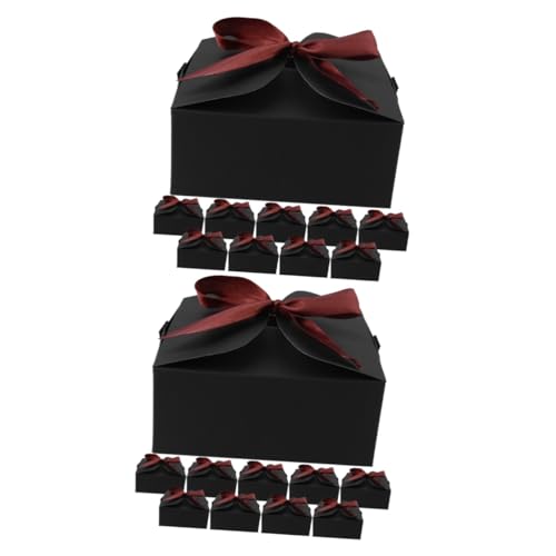 Boîtes de remballage papier kraft Healvian avec rubans pour mariages | Lot de 20 pièces