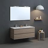 MOBILE BAGNO SOSPESO IN FINITURA LEGNO NATURALE Il mobile bagno sospeso della linea Berlin viene proposto con la nuova dimensione di 120 cm. La composizione bagno, nonostante i numerosi elementi compresi nell'offerta, mantiene un prezzo vantaggioso. Nel prezzo è compreso: