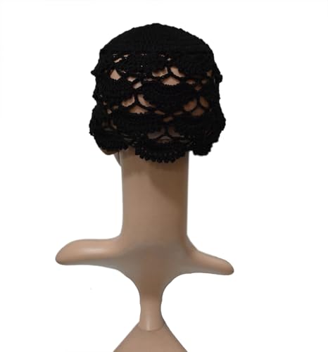 Gorro artesanal calado con diseño floral para mujer miniatura 3