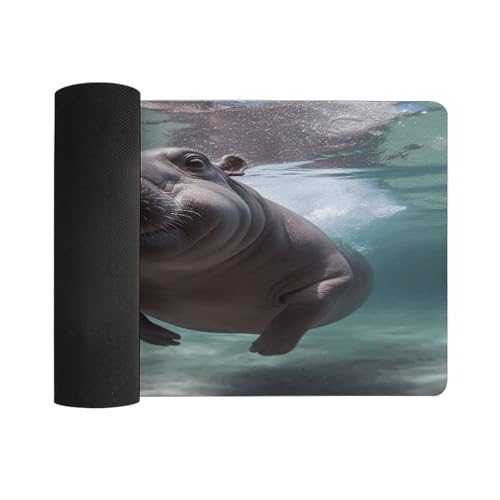 Diving Hippo Desk Pad con base de goma antideslizante miniatura 3