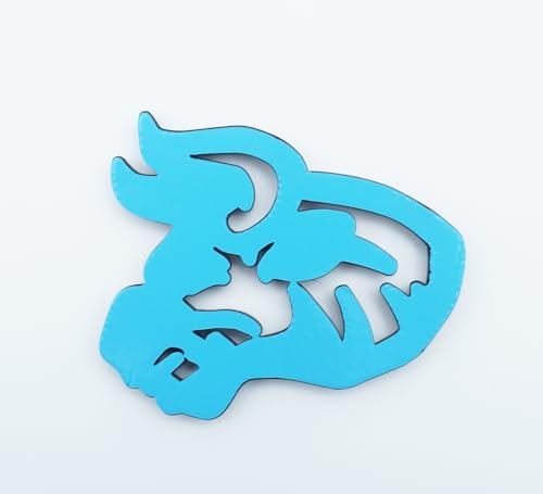 Image of 2Pc Angry Bull Badge 3D Emblem Custom Sticker Nameplate Replacement for Universal Car Body Motorcycle SUV Door Window Decoration (Black)