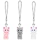 Mabor 3 Stück Katze Handy Lanyard Y2K Handy Anhänger Universel Handyhüllen Anhänger Cute Bag Charms für Taschen Zubehör Schlüsselanhänger Dekorationen Katzenliebhaber Geschenke