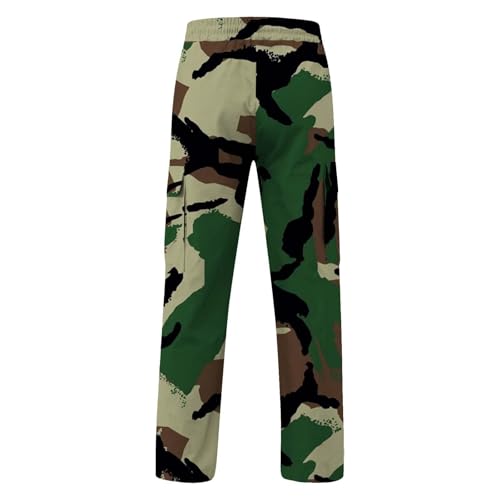 Mens Cargo Pants Casual Outdoor Camouflage Hunting Combat Work Pants Elastic Waist Climbing Tactical Tapered Trousers4