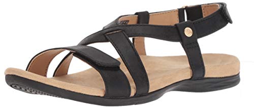 Spenco Women's Cross Strap Sandal, Black, 10 Medium US