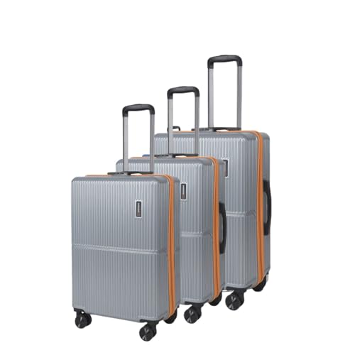 Image of Move-Meant Set of 3 Glide Small Cabin,Medium & Large Check-in Suitcase | 55 Cm,66 Cm & 75 Cm| 360 Degree 8 Wheels Number Lock Polycarbonate MAT. Grey Trolley Bag | Luggage for Travel - Pack of