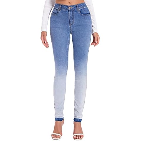 LOUEERA Women's Jeans Jeggings Fur Hem Skinny,Stretchy Slim Fit Denim Pants with Pockets Boyfriend Petite Cover